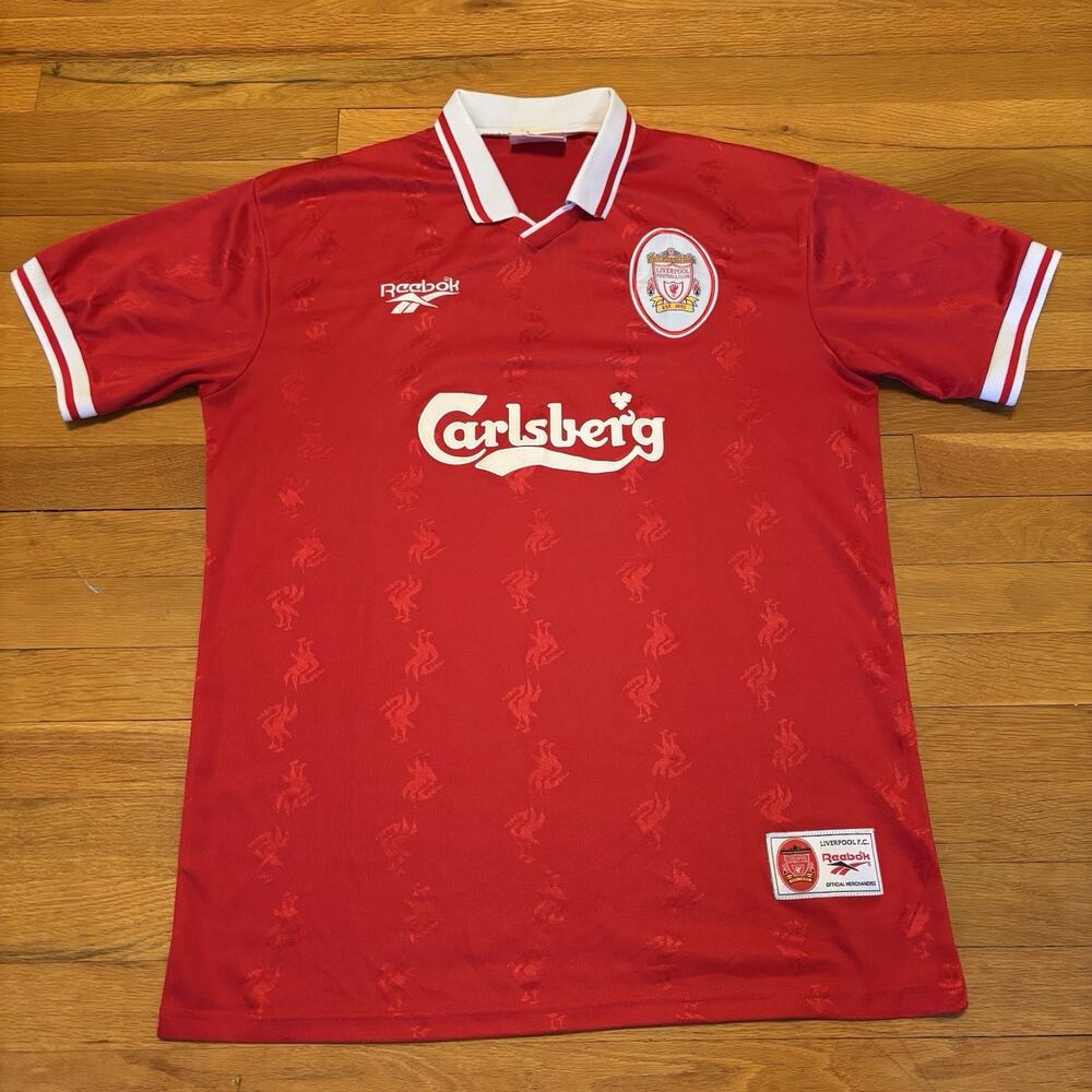 Vintage Reebok '96-'98 Liverpool Home Jersey Red Soccer Football Kit LFC